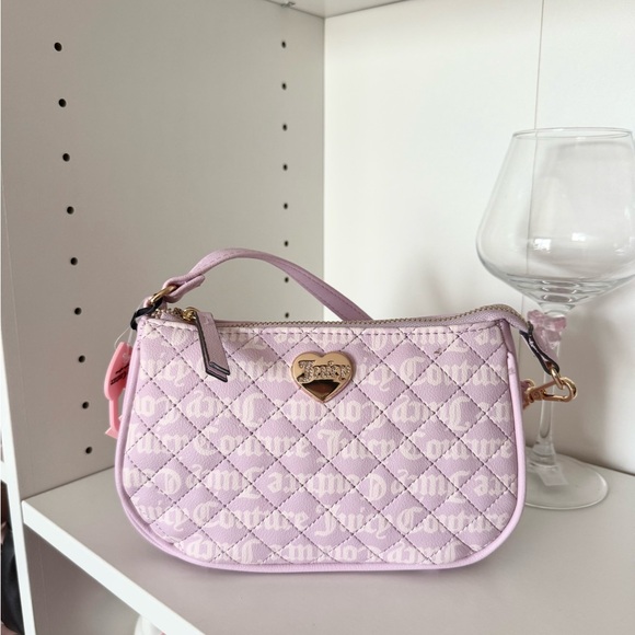 Juicy Couture Handbags - Juicy Couture “Love Your Couture” Lavender Quilted Clutch